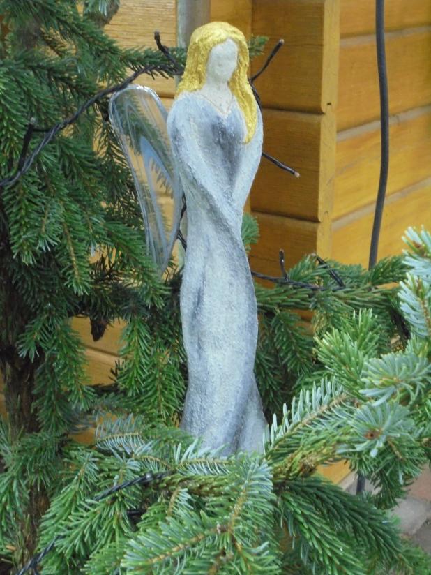 Engel grau/gold, klein